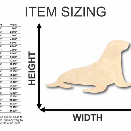 Unfinished Wood Sea Lion Shape - Ocean - Nursery - Craft - up to 46" DIY