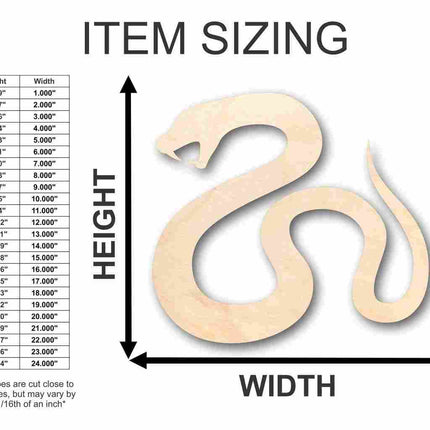 Unfinished Wood Serpent Snake Shape - Animal - Wildlife - Craft - up to 46" DIY
