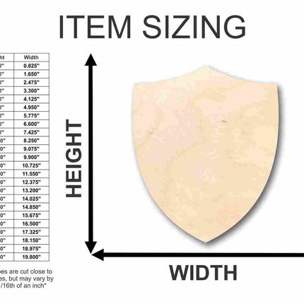 Unfinished Wood Shield Shape - Soldier - Knight - Craft - up to 46" DIY