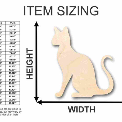 Unfinished Wood Siamese Cat Shape - Animal - Pet - Craft - up to 46" DIY