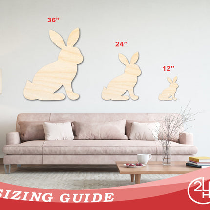 Unfinished Wood Sitting Bunny Shape - Craft - up to 46" DIY