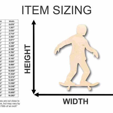 Unfinished Wood Skater Shape - Sports - Craft - up to 46" DIY