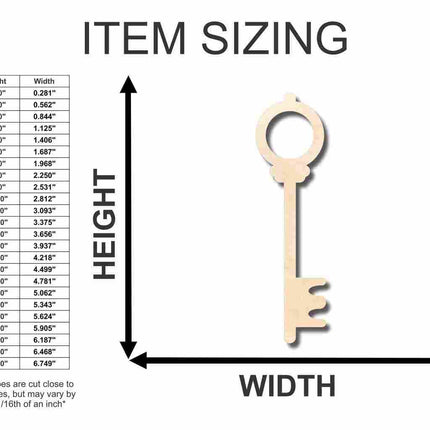 Unfinished Wood Skeleton Key Shape - Craft - up to 46" DIY
