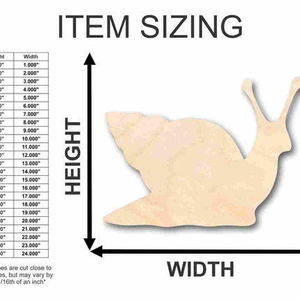 Unfinished Wood Snail Shape - Insect - Animal - Wildlife - Craft - up to 46" DIY