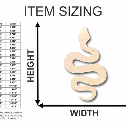 Unfinished Wood Snake Shape - Animal - Wildlife - Craft - up to 46" DIY