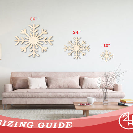 Unfinished Wood Snowflake Shape | Winter Decor | DIY Craft Cutout | up to 46" DIY