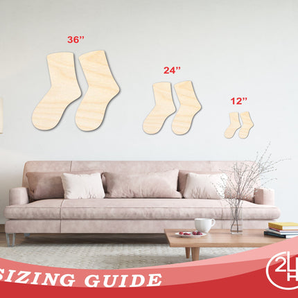 Unfinished Wood Socks Shape - Craft - up to 46" DIY