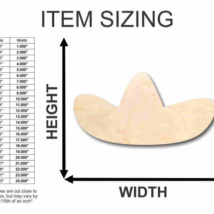 Unfinished Wood Sombrero Shape - Craft - up to 46" DIY