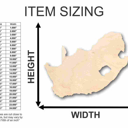 Unfinished Wood South Africa Shape - Africa - Country - Craft - up to 46" DIY