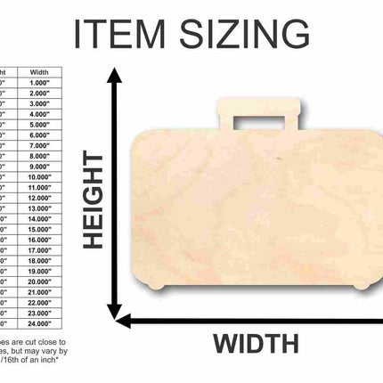 Unfinished Wood Suitcase Shape - Craft - up to 46" DIY