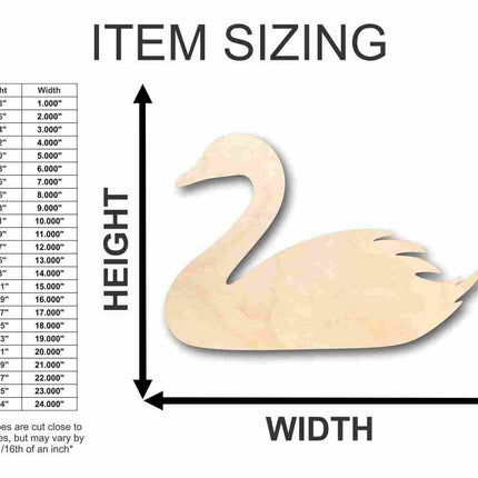 Unfinished Wood Swan Shape - Bird Animal - Craft - up to 46" DIY