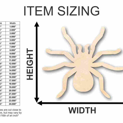 Unfinished Wood Tarantula Shape - Insect - Animal - Wildlife - Craft - up to 46" DIY