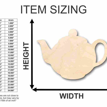 Unfinished Wood Teapot Shape - Kitchen - Craft - up to 46" DIY