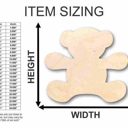 Unfinished Wood Teddy Bear Shape - Craft - up to 46" DIY