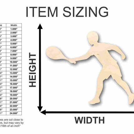Unfinished Wood Tennis Shape - Sporting - Craft - up to 46" DIY