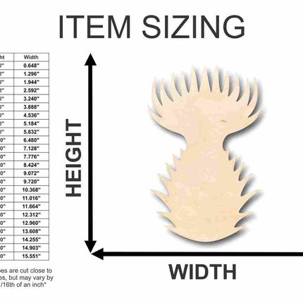 Unfinished Wood Thistle Shape - Spring - Flower - Craft - up to 46" DIY