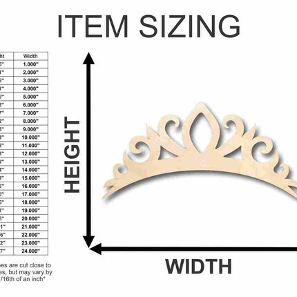 Unfinished Wood Tiara Crown Shape - Royalty - Craft - up to 46" DIY