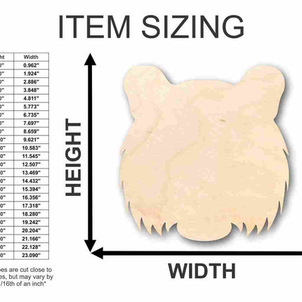 Unfinished Wood Tiger Head Shape - Animal - Wildlife - Craft - up to 46" DIY
