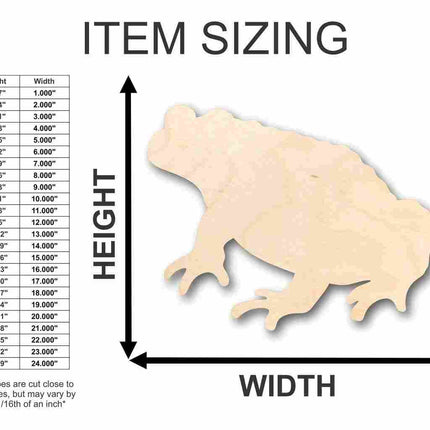 Unfinished Wood Toad Shape - Animal - Craft - up to 46" DIY