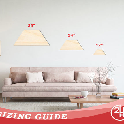 Unfinished Wood Trapezoid Shape - Craft - up to 46" DIY