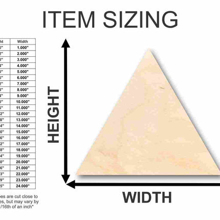 Unfinished Wood Triangle Shape - Craft - up to 46" DIY