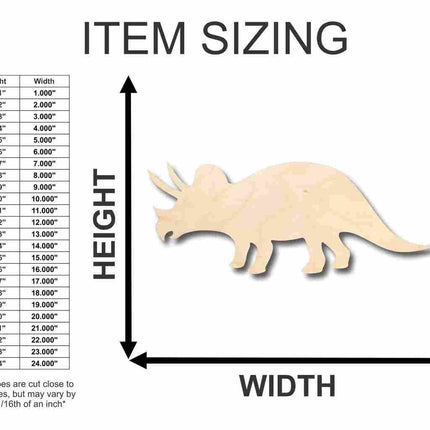 Unfinished Wood Triceratops Shape - Jurassic Park - Dinosaur - Craft - up to 46" DIY