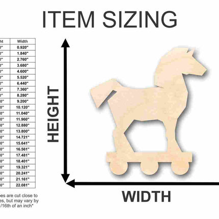 Unfinished Wood Trojan Horse Shape - Toy - Greek History - Craft - up to 46" DIY