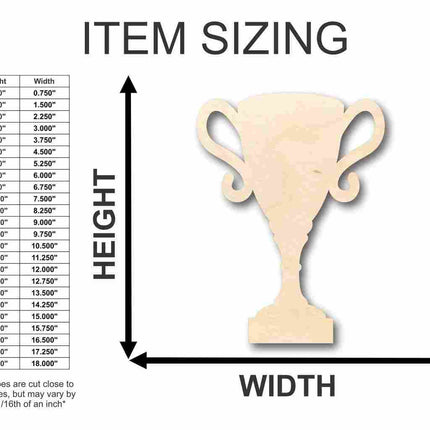 Unfinished Wood Award Trophy Shape - Sports - Craft - up to 46" DIY