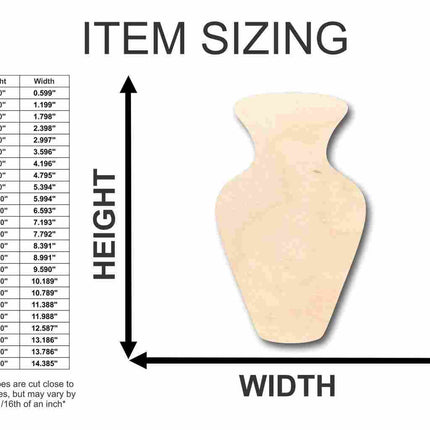 Unfinished Wood Vase Shape - Craft- up to 46" DIY