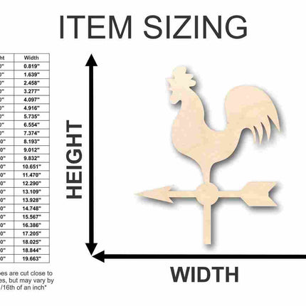 Unfinished Wood Weather Vane Shape - Farm - Garden - Craft - up to 46" DIY