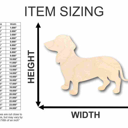 Unfinished Wood Wiener Dog - Dachshund Puppy Shape - Animal - Pet - Craft - up to 46" DIY