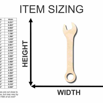Unfinished Wood Wrench Shape - Tool - Craft - up to 46" DIY
