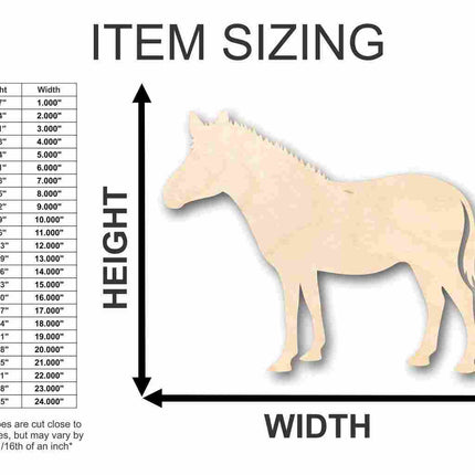 Unfinished Wood Zebra Shape - Africa - Animal - Wildlife - Craft - up to 46" DIY