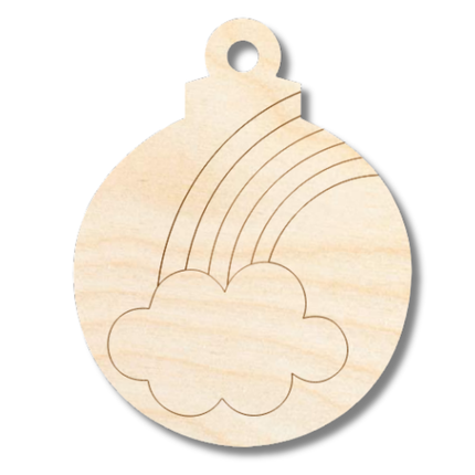 Unfinished Wood Etched Rainbow Ornament Shape | Paint By Line Crafts | up to 30" DIY