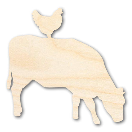 Unfinished Wood Cow Chicken Shape - Craft - up to 46" DIY