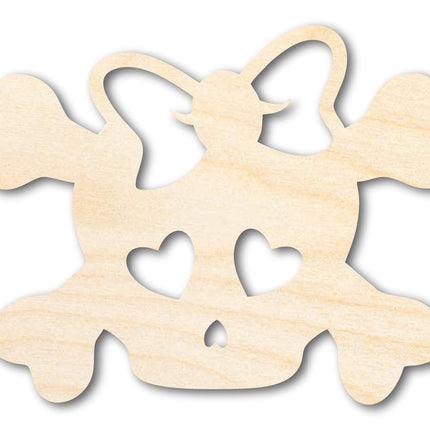 Unfinished Wood Girl Skull Shape | Craft Cutout | up to 46" DIY