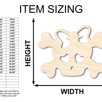 Unfinished Wood Girl Skull Shape | Craft Cutout | up to 46" DIY