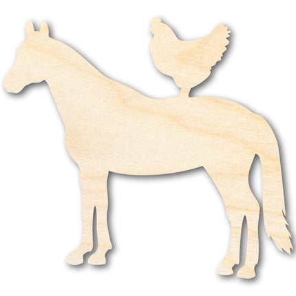 Unfinished Wood Horse and Chicken Shape - Farm Craft - up to 46" DIY