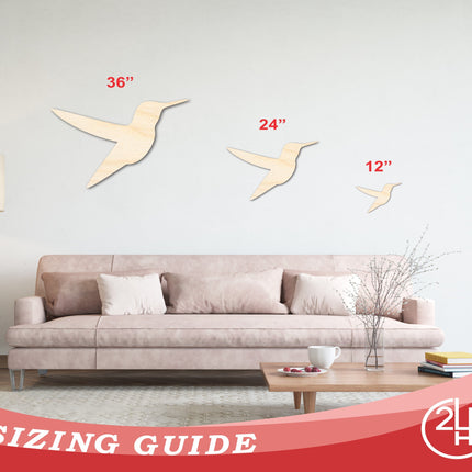 Unfinished Wood Hummingbird Shape - Garden Wildlife Craft - up to 46" DIY