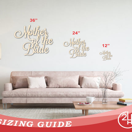 Unfinished Wood Mother of the Bride Shape - Word Craft - up to 46"