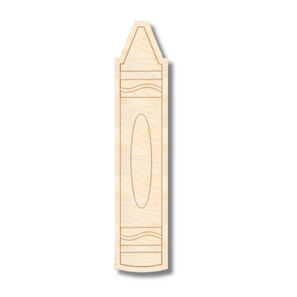 Unfinished Wood Etched Crayon Shape | Paint By Line Crafts | up to 30" DIY