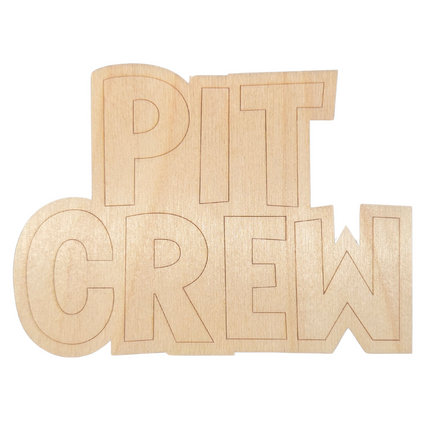 Unfinished Wood Etched Pit Crew Flag Shape | Paint By Line Crafts | up to 30" DIY