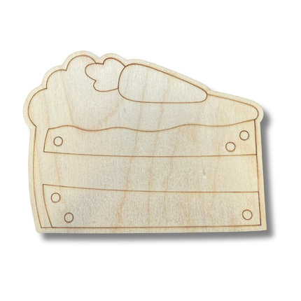 Unfinished Wood Etched Carrot Cake Shape | Paint By Line Crafts | up to 30" DIY