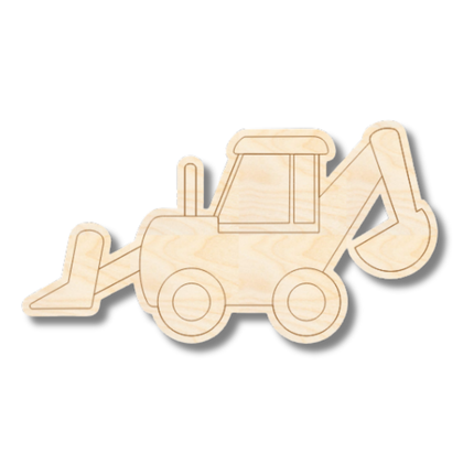 Unfinished Wood Etched Bull Dozer Shape | Paint By Line Crafts | up to 30" DIY