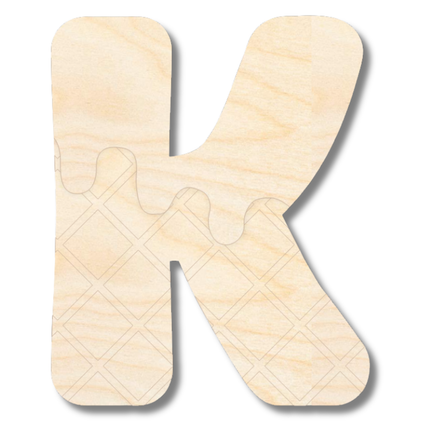 Unfinished Wood Layered Etched Themed Letters | Ice Cream | A-Z | 2 Piece | up to 24"