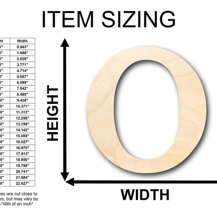 Unfinished Wood Bold Omicron Shape - Craft - up to 46" DIY
