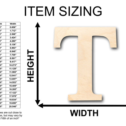 Unfinished Wood Bold Tau Shape - Craft - up to 46" DIY
