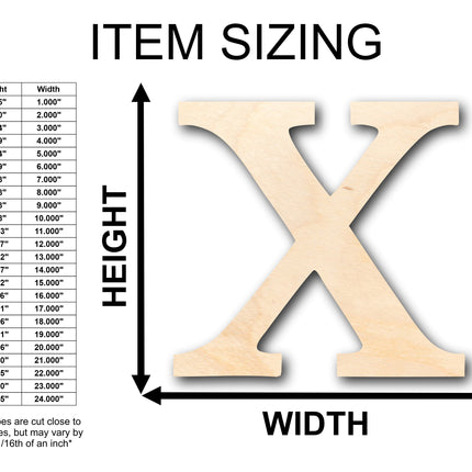 Unfinished Wood Bold Chi Shape - Craft - up to 46" DIY