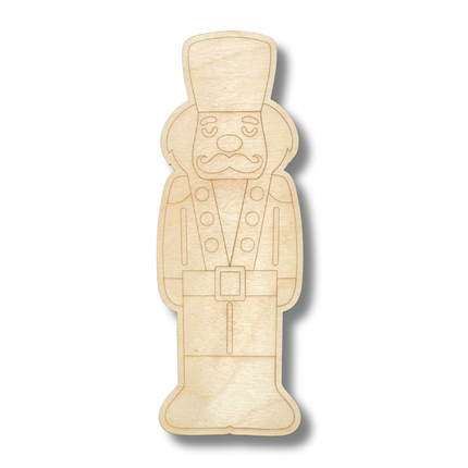 Unfinished Wood Etched Nutcracker Shape | Paint By Line Crafts | up to 30" DIY