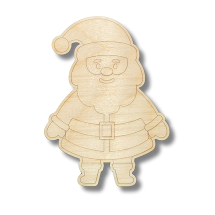 Unfinished Wood Etched Santa Shape | Paint By Line Crafts | up to 30" DIY